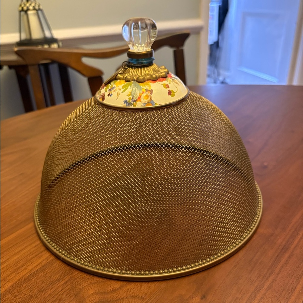Floral Mesh Food Cover with Glass Knob